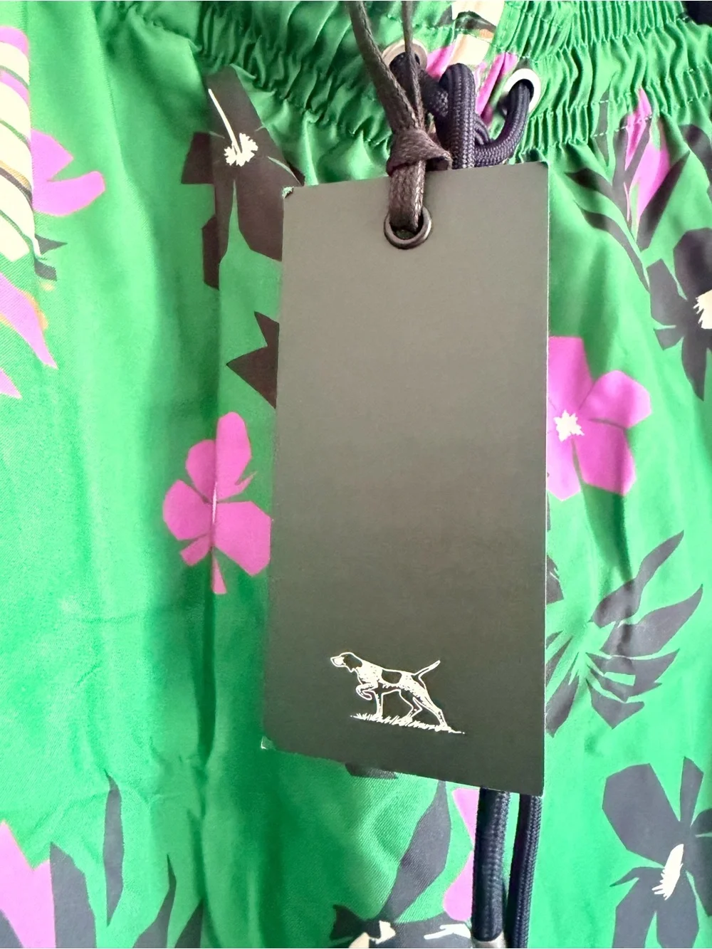 Rodd & Gunn Green Floral Swim Shorts with Purple Accents